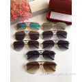 Unisex Square Semi Rimless Sun Glasses Atacado